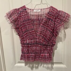 Storia cropped sheer top